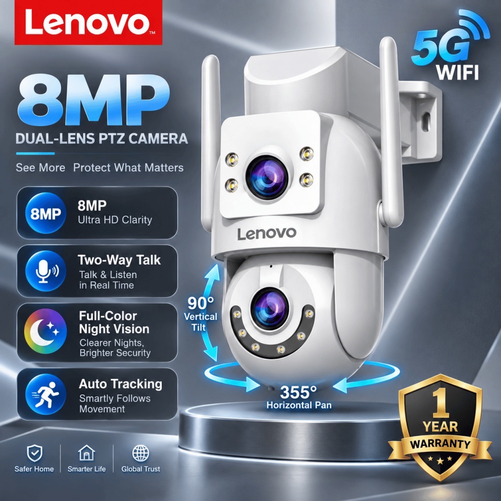 Smart Home Camera Ezviz - Lenovo 8MP HD Outdoor Security Camera